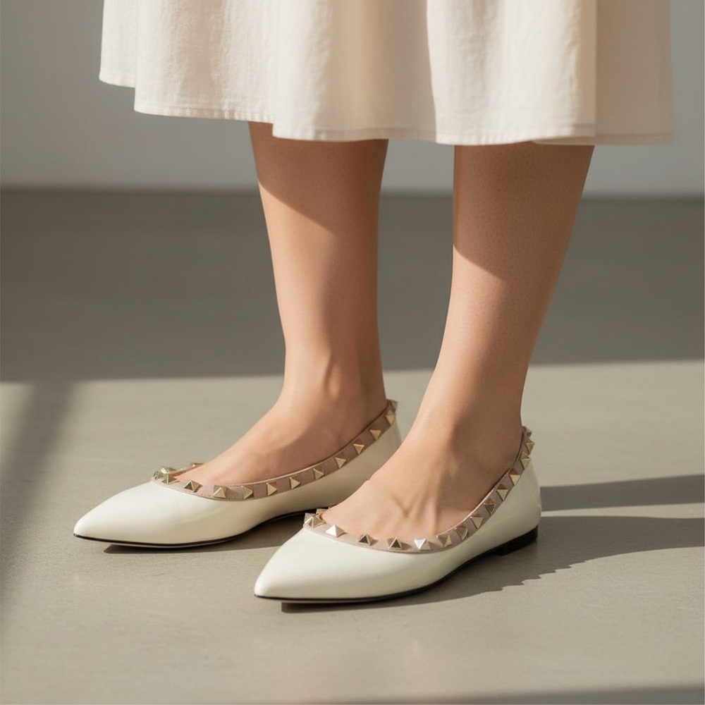 Valentino Rock Stud Ballet Flat Shoe - Picture 7 of 10